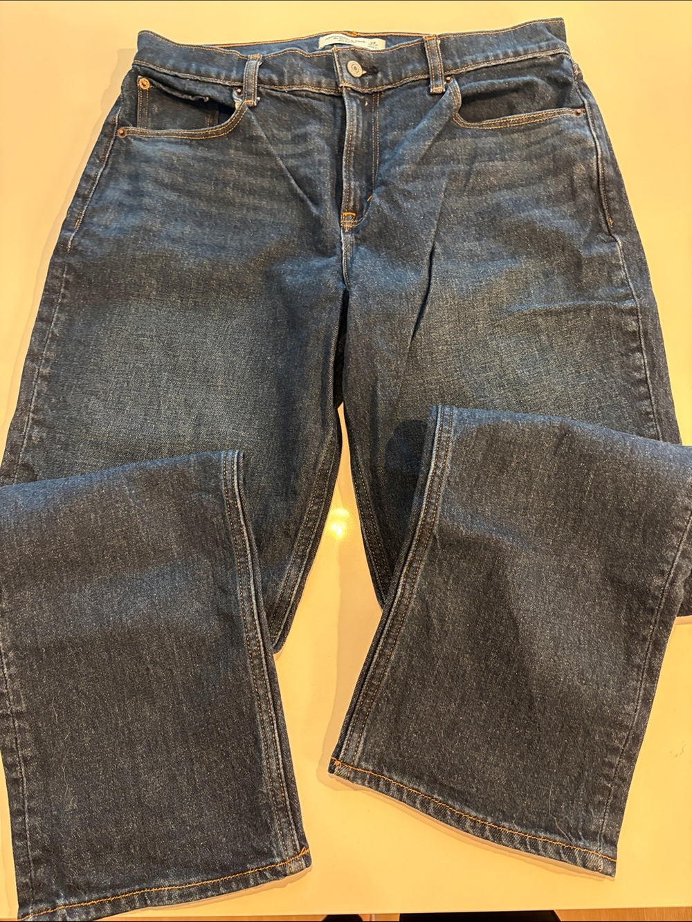 Abercrombie & Fitch Women’s Dark Blue Slim Straight Jeans